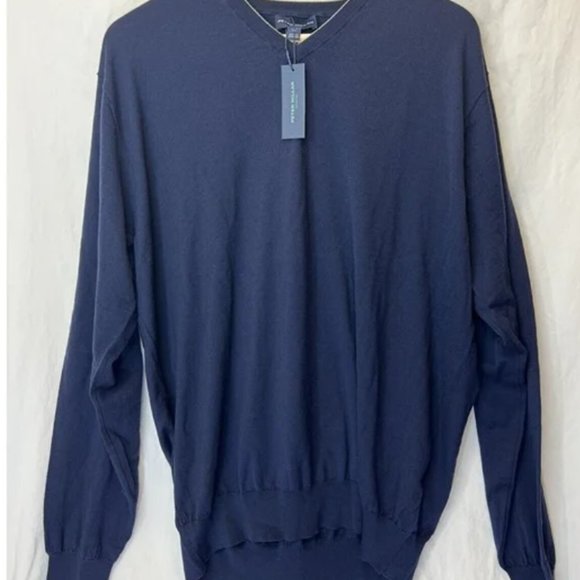 Peter Millar Collection Excursionist Flex Sweater XL Navy Wool Blend NWT $348